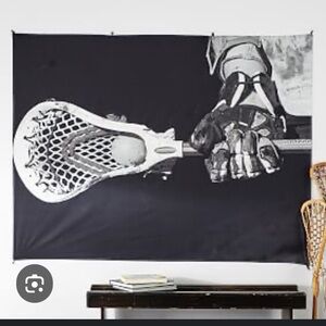 Pottery Barn Teen Black and White Lacrosse Wall Tapestry